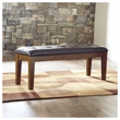 Bowery Hill Faux Leather Medium Brown Dining Bench Rectangular 49.75