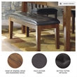 Bowery Hill Faux Leather Medium Brown Dining Bench Rectangular 49.75
