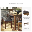 Bowery Hill Faux Leather Medium Brown Dining Bench Rectangular 49.75