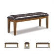 Bowery Hill Faux Leather Medium Brown Dining Bench Rectangular 49.75