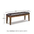 Bowery Hill Faux Leather Medium Brown Dining Bench Rectangular 49.75