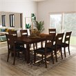 Bowery Hill Wood Dark Cherry Extendable Dining Set Rectangular Distressed 60