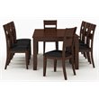 Bowery Hill Wood Dark Cherry Extendable Dining Set Rectangular Distressed 60