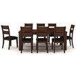 Bowery Hill Wood Dark Cherry Extendable Dining Set Rectangular Distressed 60