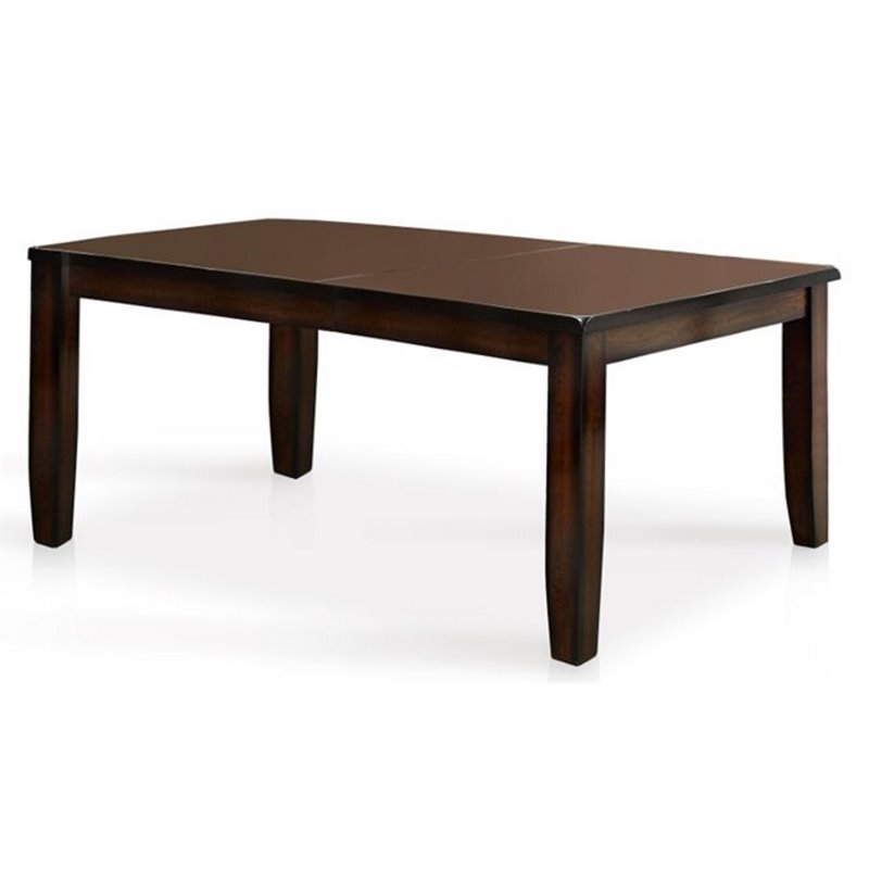 Bowery Hill Wood Dark Cherry Extendable Dining Set Rectangular Distressed 60