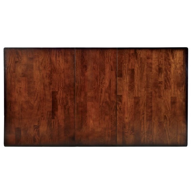 Bowery Hill Wood Dark Cherry Extendable Dining Set Rectangular Distressed 60