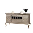 Bowery Hill Wine Rack Sideboard in Silver