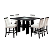 Bowery Hill Wood Black Dining Set Rectangular Contemporary Unassembled