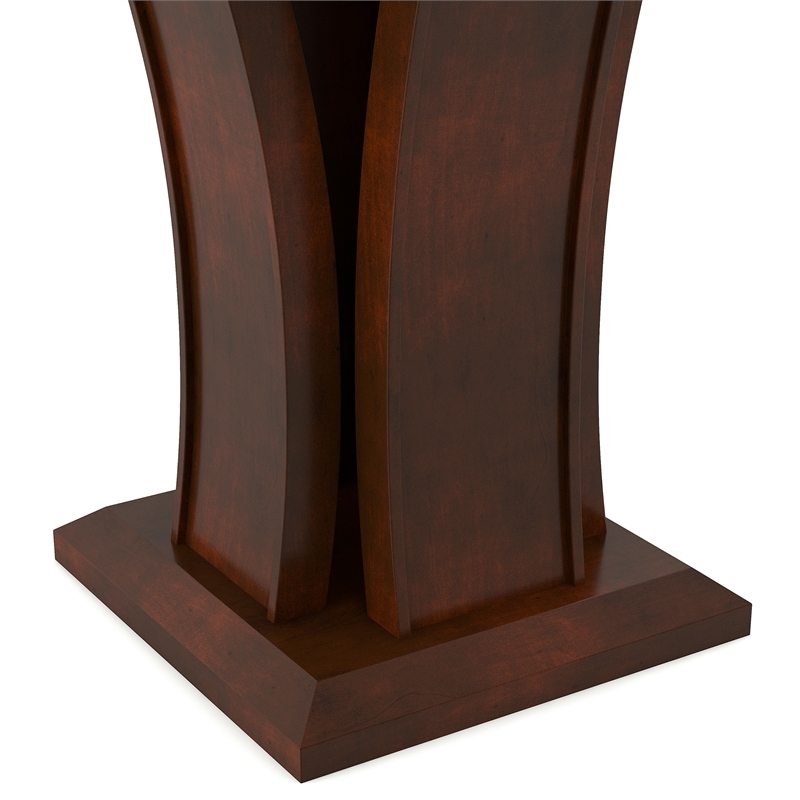 Bowery Hill Contemporary Solid Wood/Wood Veneer/MDF/Glass End Table in Cherry