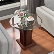 Bowery Hill Contemporary Solid Wood/Wood Veneer/MDF/Glass End Table in Cherry