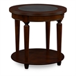 Bowery Hill End Table Coffee Accent Table Round in Wood - Cherry