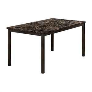 Bowery Hill Faux Marble Top Dining Table in Black