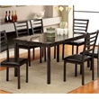 Bowery Hill Faux Marble Top Dining Table in Black