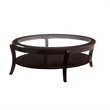 Bowery Hill Wood and Glass Espresso Coffee Table Rectangular 49