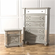 Bowery Hill 5 Drawers Transitional Solid Wood Chest in Silver