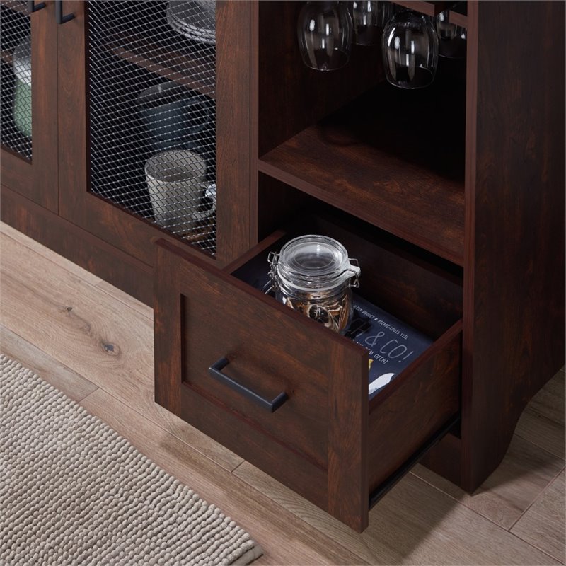 Bowery Hill Particle Board Vintage Walnut Buffet Rectangular 35.2