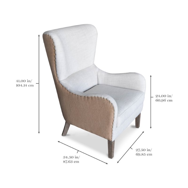 Bowery Hill Wingback Accent Chair in Beige