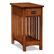 Bowery Hill Solid Ash Wood Medium Oak Brown End Table Rectangular Easy Assembly 24