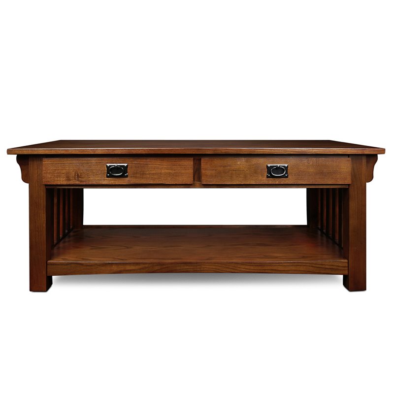 Bowery Hill Wood Brown Coffee Table Rectangular 48