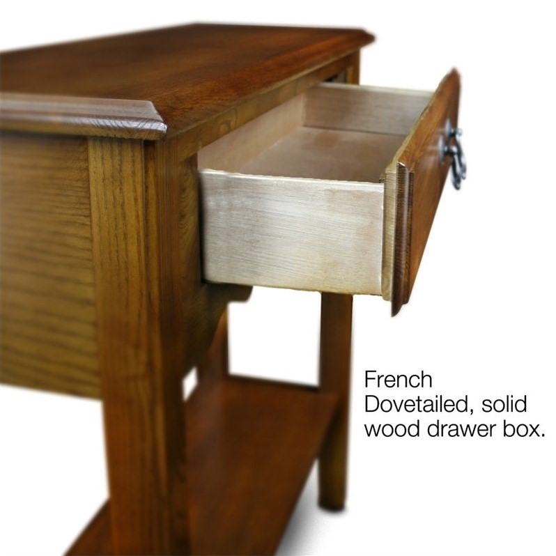 Bowery Hill Wave Console Table in Medium Oak