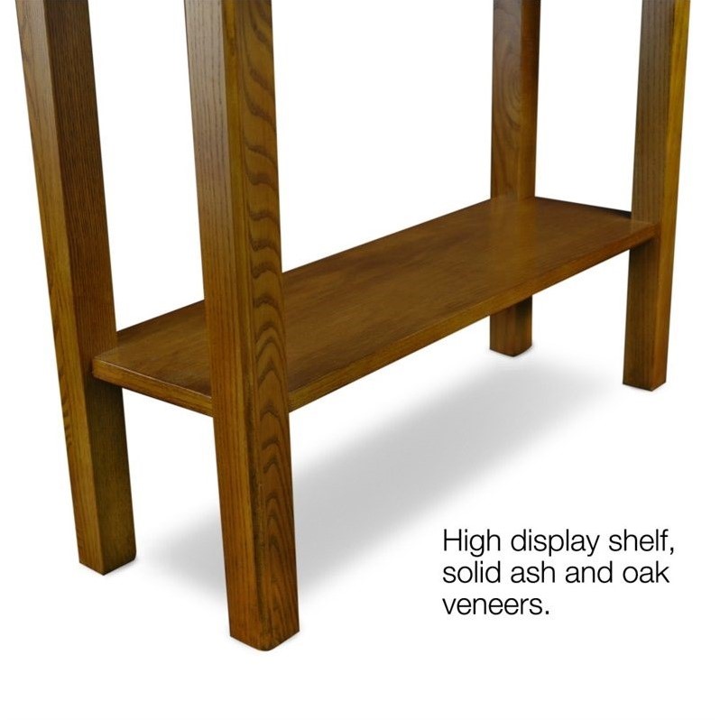 Bowery Hill Wave Console Table in Medium Oak