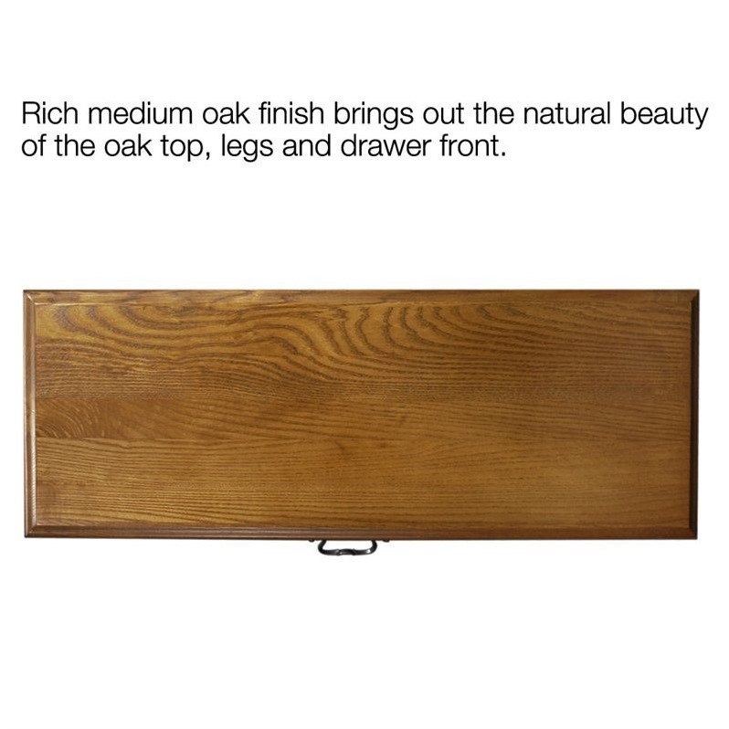 Bowery Hill Wave Console Table in Medium Oak