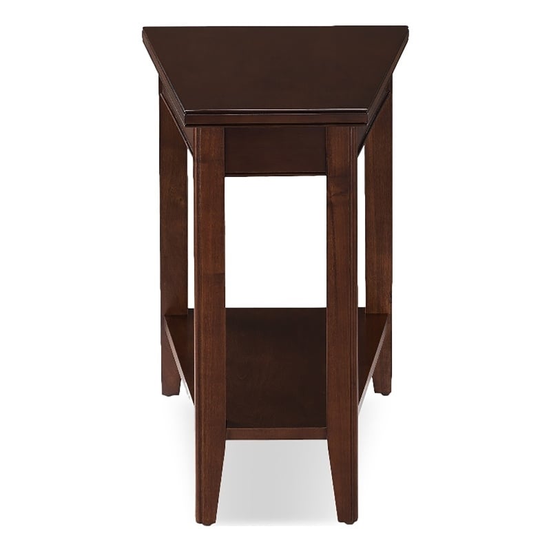 Bowery Hill Wood Chocolate Cherry Wedge Table Triangle 24