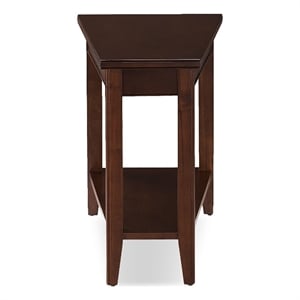 Bowery Hill Wood Chocolate Cherry Wedge Table Triangle 24&quotH Unassembled