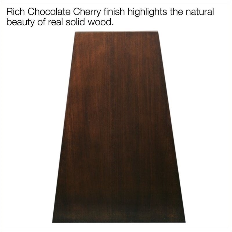 Bowery Hill Wood Chocolate Cherry Wedge Table Triangle 24