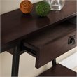 Bowery Hill Single Drawer Console Table in Walnut and Foundry Bronze