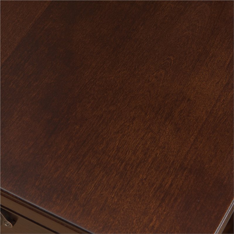 Bowery Hill Wood Chocolate Cherry End Table Square Knockdown Assembly 57
