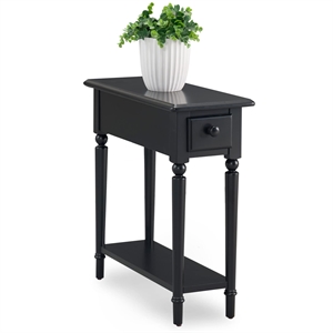 Bowery Hill End Table with Shelf in Swan Black