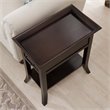 Bowery Hill Wood Chocolate Cherry End Table Rectangular Flared Tray Edge Top 24