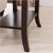 Bowery Hill Wood Chocolate Cherry End Table Rectangular Flared Tray Edge Top 24