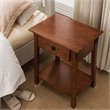 Bowery Hill Solid Ash Russet Nightstand Rectangular Lower Display Shelf 28