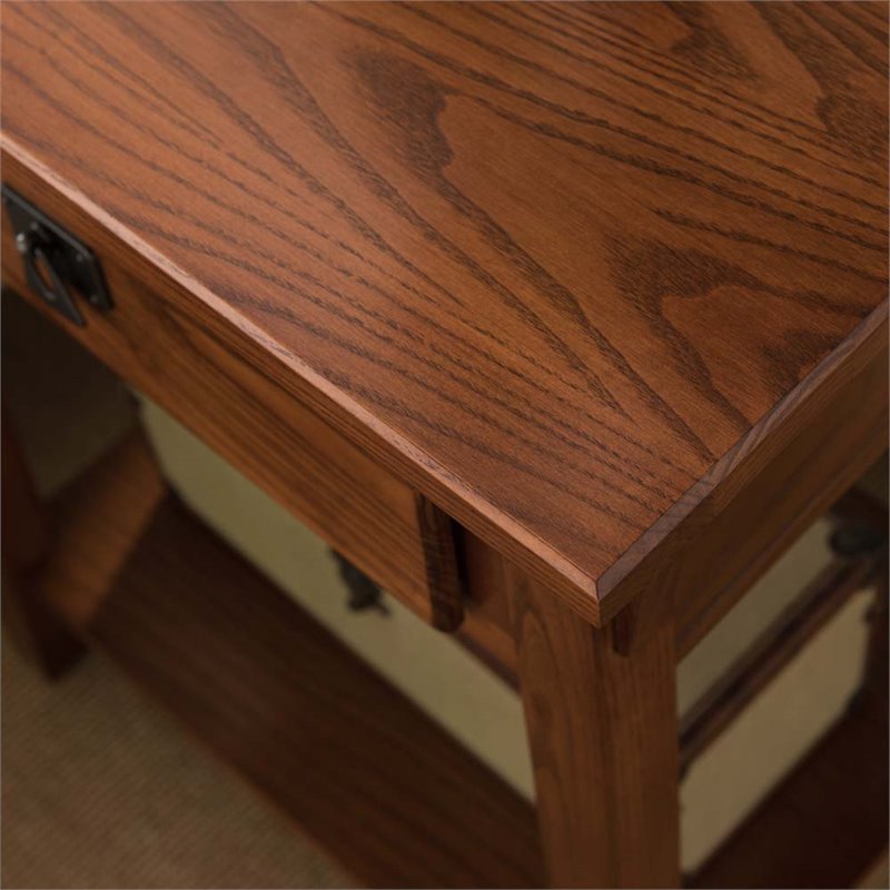 Bowery Hill Solid Ash Russet Nightstand Rectangular Lower Display Shelf 28