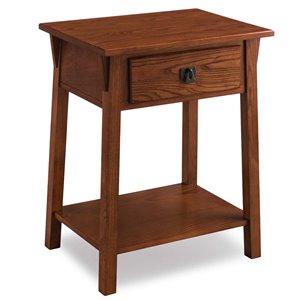 Bowery Hill Solid Ash Russet Nightstand Rectangular Lower Display Shelf 28&quot H x 22&quot W x 16&quot D