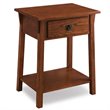 Bowery Hill Solid Ash Russet Nightstand Rectangular Lower Display Shelf 28