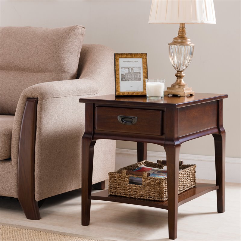 Bowery Hill Drawer End Table in Heartwood Cherry