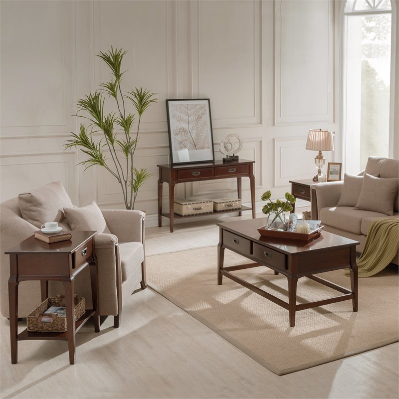 Bowery Hill Drawer End Table in Heartwood Cherry