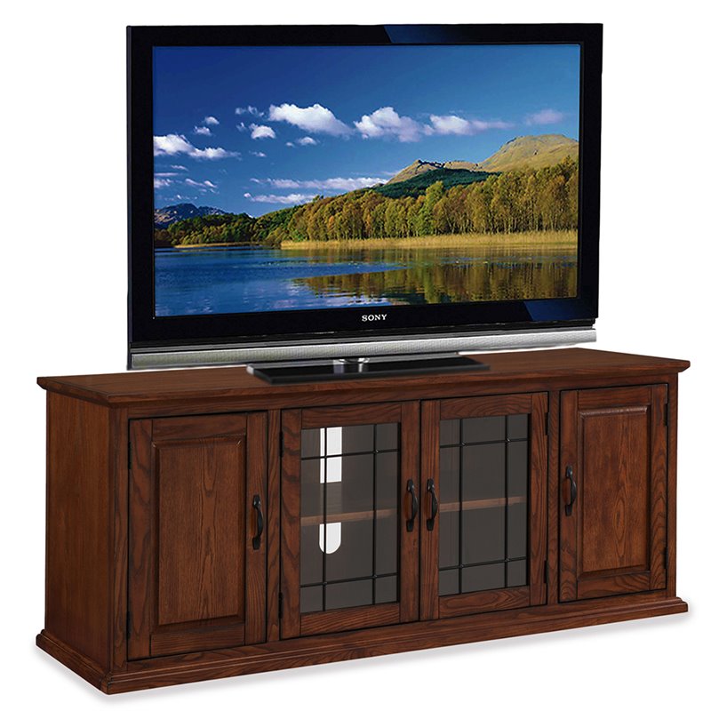 Bowery Hill Hardwood Burnished Oak TV Stand Rectangular 60