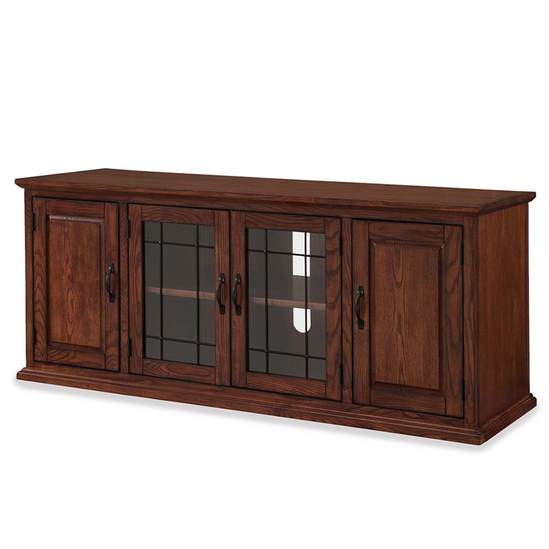 Bowery Hill Hardwood Burnished Oak TV Stand Rectangular 60