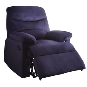 Bowery Hill Contemporary Woven Fabric/Plywood Recliner in Blue