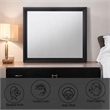 Bowery Hill Contemporary Rectangular Wood Frame Bedroom Mirror in Black
