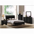 Bowery Hill Contemporary Rectangular Wood Frame Bedroom Mirror in Black
