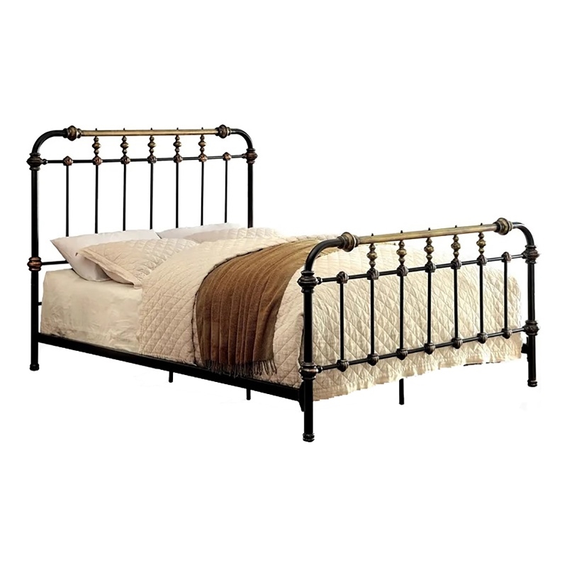 Bowery Hill Metal Black Spindle Bed Rectangular 85.63