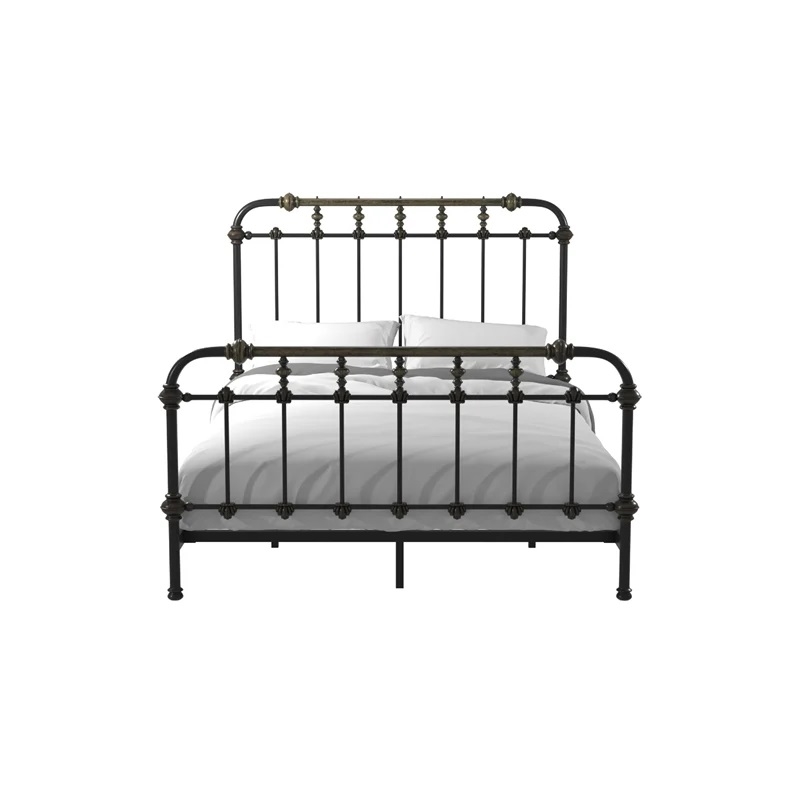 Bowery Hill Metal Black Spindle Bed Rectangular 85.63