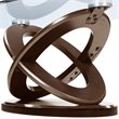 Bowery Hill Glass Top Coffee Table in Dark Walnut