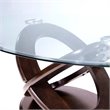 Bowery Hill Glass Top Coffee Table in Dark Walnut