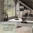 Bowery Hill Glass and Wood Walnut End Table Round Contemporary 22.25